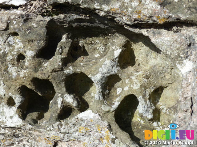 FZ003743 Denbigh Castle hollowed out stone